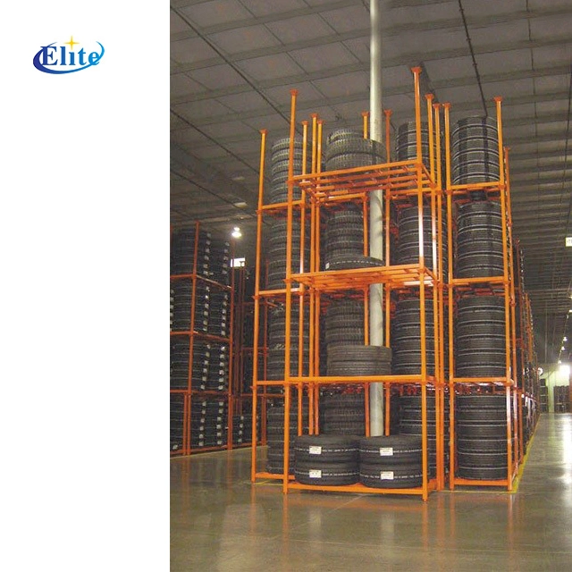 Heavy Duty Car Tire Rack Warehouse Metal Stack Able Cage Roll Fabric Carpet Leather Storage Metal Stillage