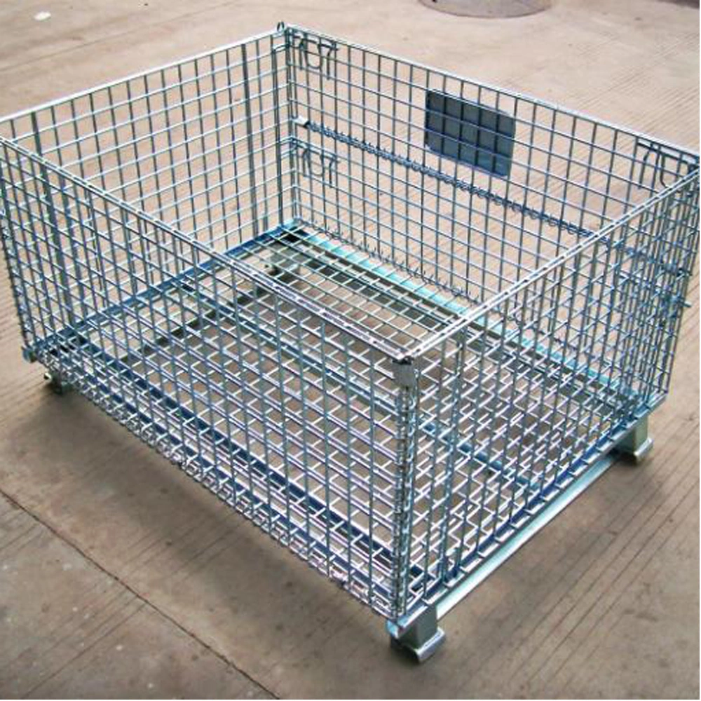 China Welded Transport Wire Mesh Pallet Cage with Pallet