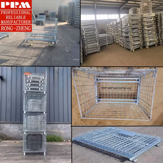 High Quality Storage Stackable Industrial Folding Galvanized Welded Wire Mesh Container