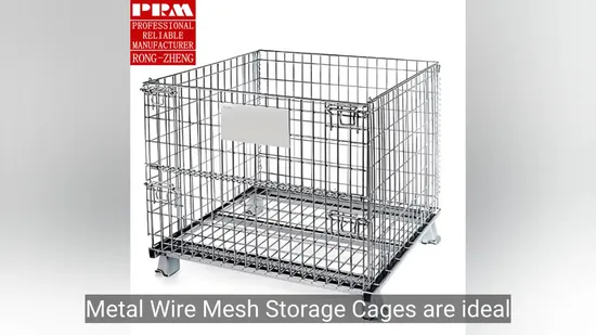 High Quality Storage Stackable Industrial Folding Galvanized Welded Wire Mesh Container