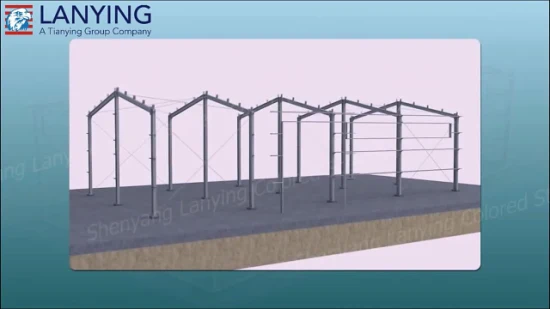 Estrutura de aço pré-fabricada de construção rápida Armazém de construção de metal com parapeito e mezanino